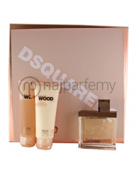 Dsquared2 She Wood SET: Parfémovaná voda 100ml + Telové mlieko 100ml + Sprchovací gél 100ml